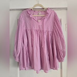 Cato Light Pink Peasant Blouse